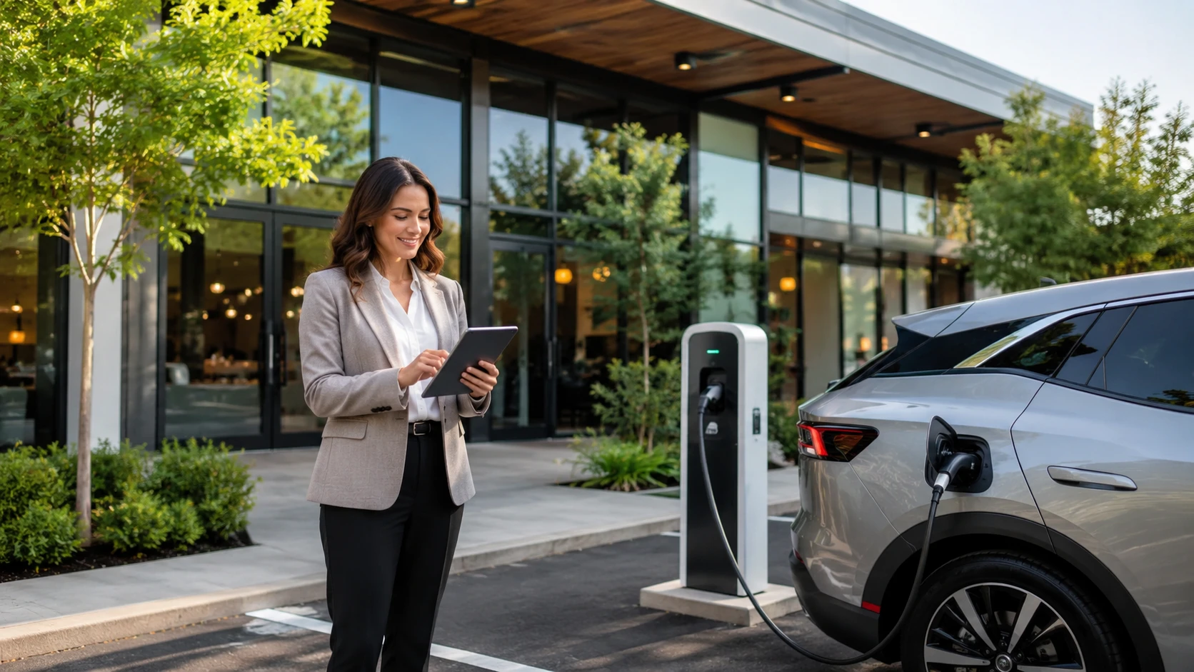 Cargadores para vehículos eléctricos en un establecimiento